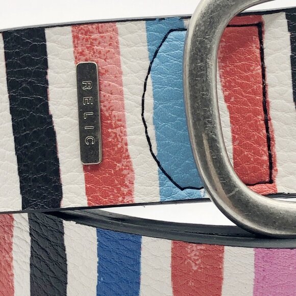 Relic Women’s Belt – Colorful Vertical Stripes – Size M - Picture 2 of 8
